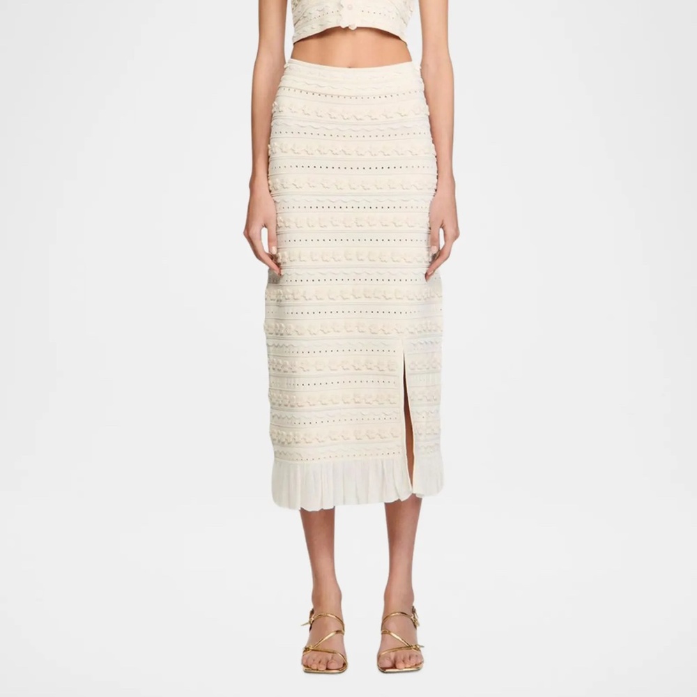 Sartene Floral-Knit Midi Skirt